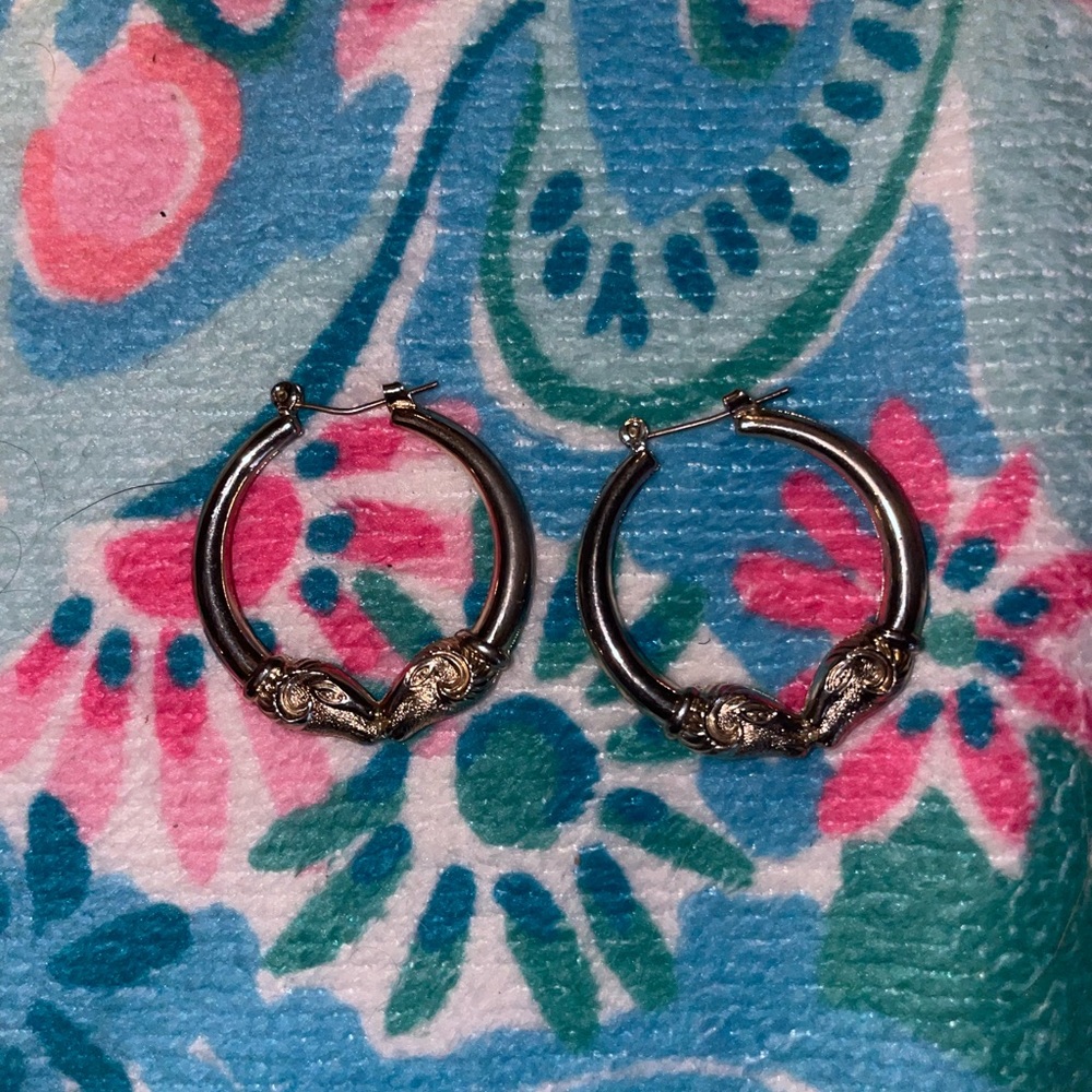 Vintage Silver and Gold Hoop Earrings
